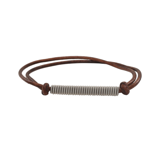 Leather and Guitar String Bracelet