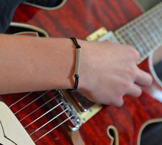 Leather and Guitar String Bracelet