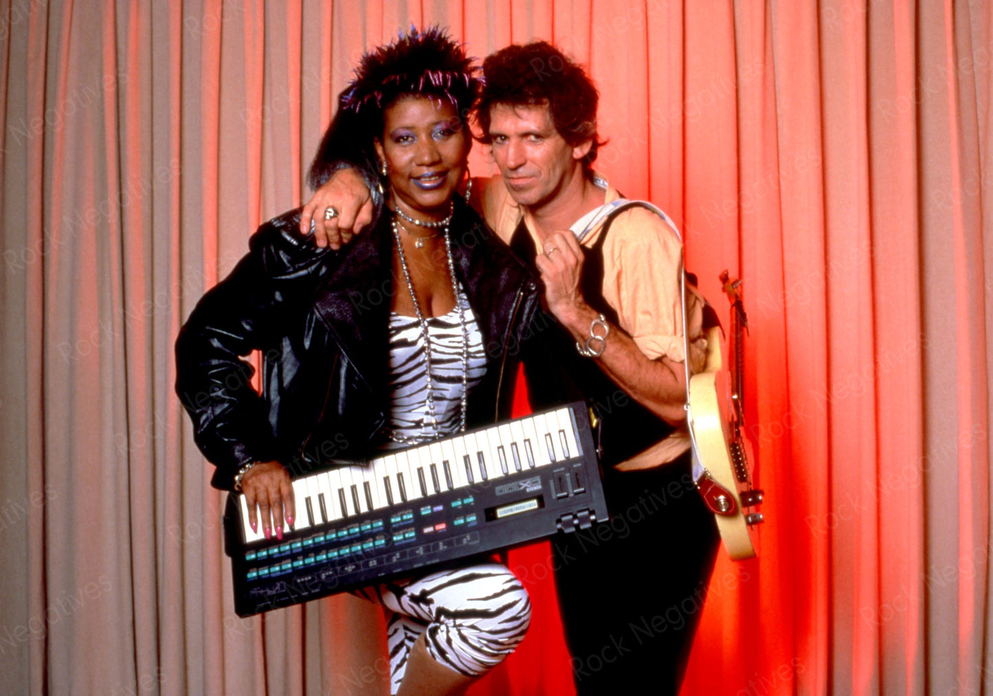 Aretha Franklin and Keith Richards 1986 Photo Print