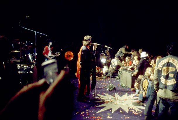 The Rolling Stones Mick Jagger & Hells Angels in Altamont 1969 Photo Print