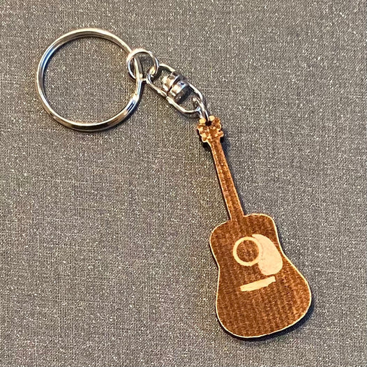 Laser Etched Maple Wood Keychain