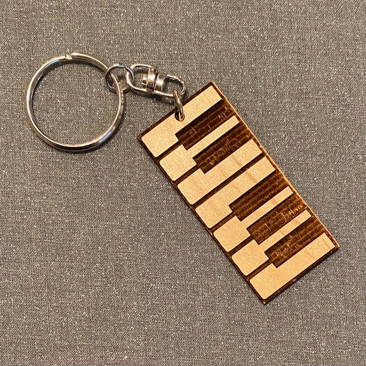 Laser Etched Maple Wood Keychain