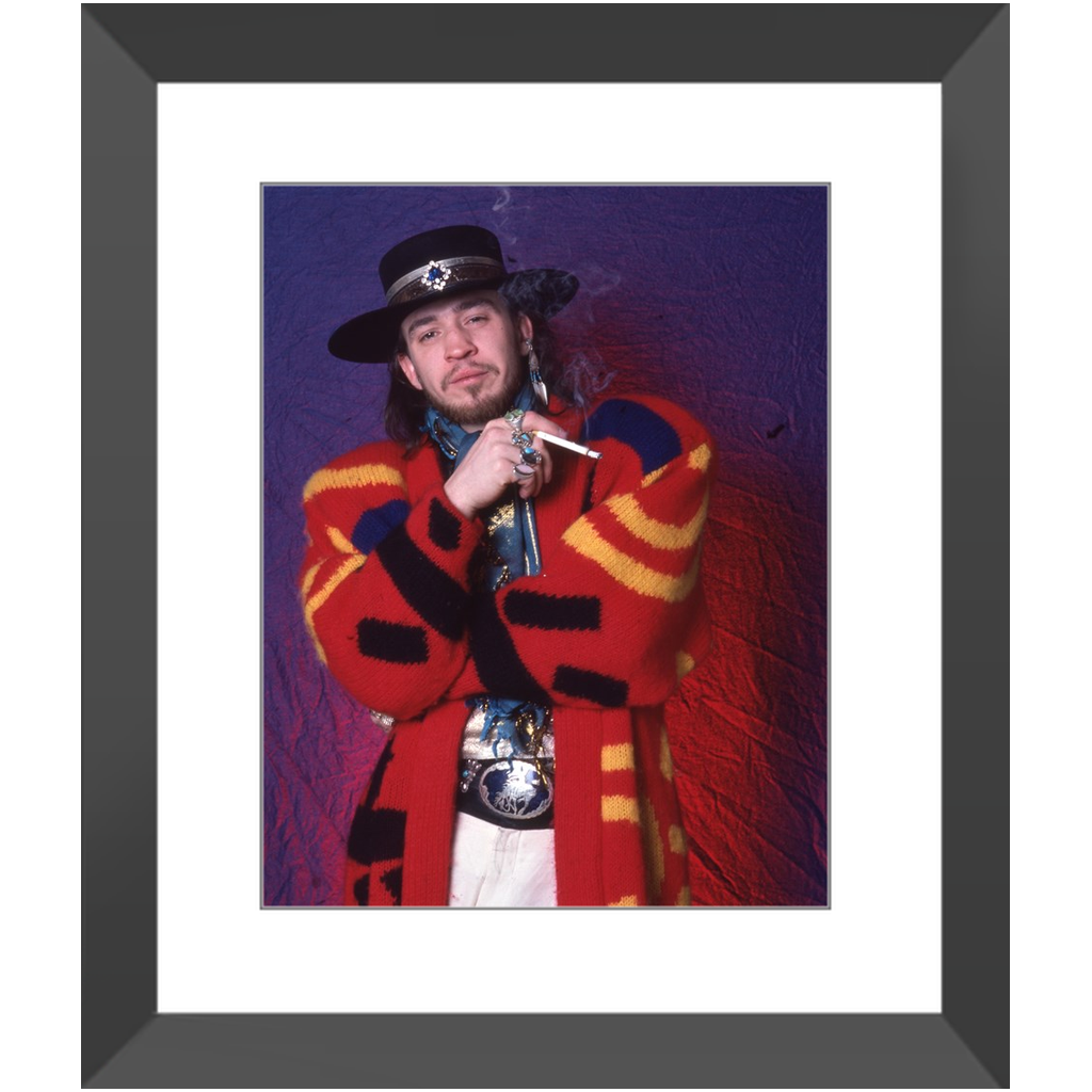 Stevie Ray Vaughan With Wistful Stare on Soul to Soul Tour 1985 Photo Print