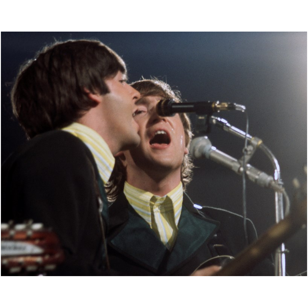 John Lennon & Paul McCartney on Mic in Munich 1966 Photo Print