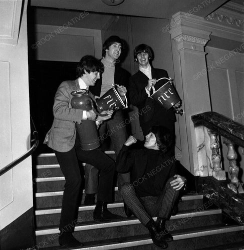 The Beatles on Steps Outside Oden Cinema 1965 Photo Print