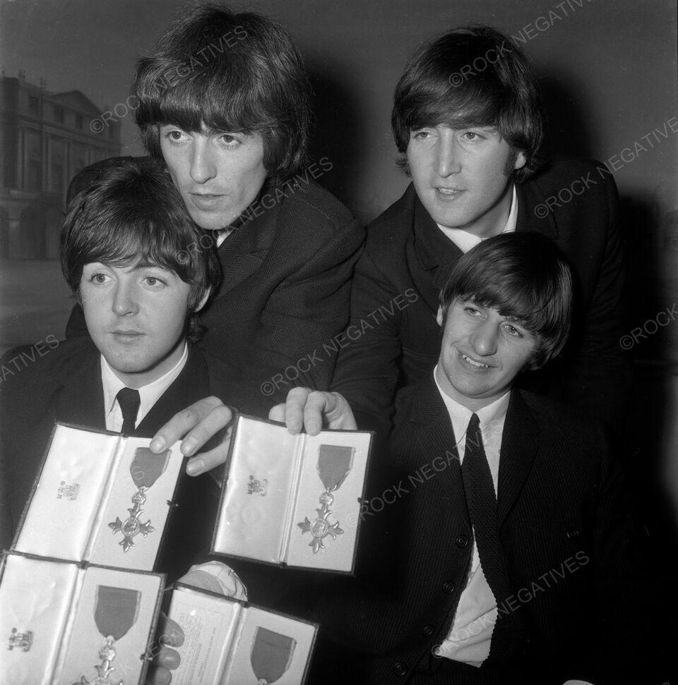 The Beatles Awarded Medals by Queen Elizabeth II 1965 Photo Print