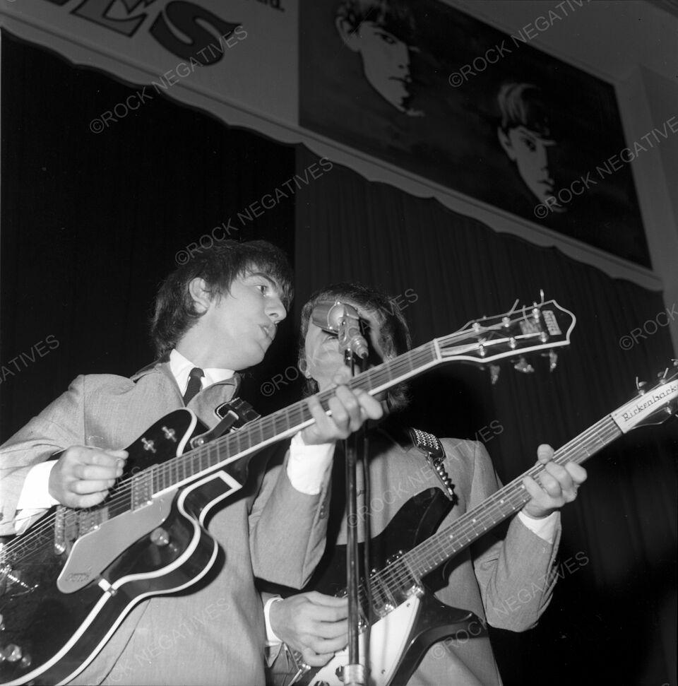 The Beatles John Lennon & George Harrison Share a Mic 1964 Photo Print