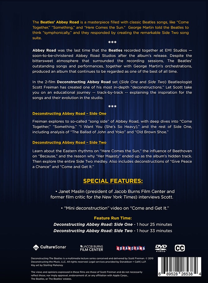 The Beatles "Deconstructing Abbey Road" 2 Film Set (DVD)