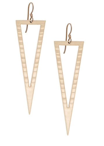 Triangle Accent Earrings Made From Bronze Drum Cymbals