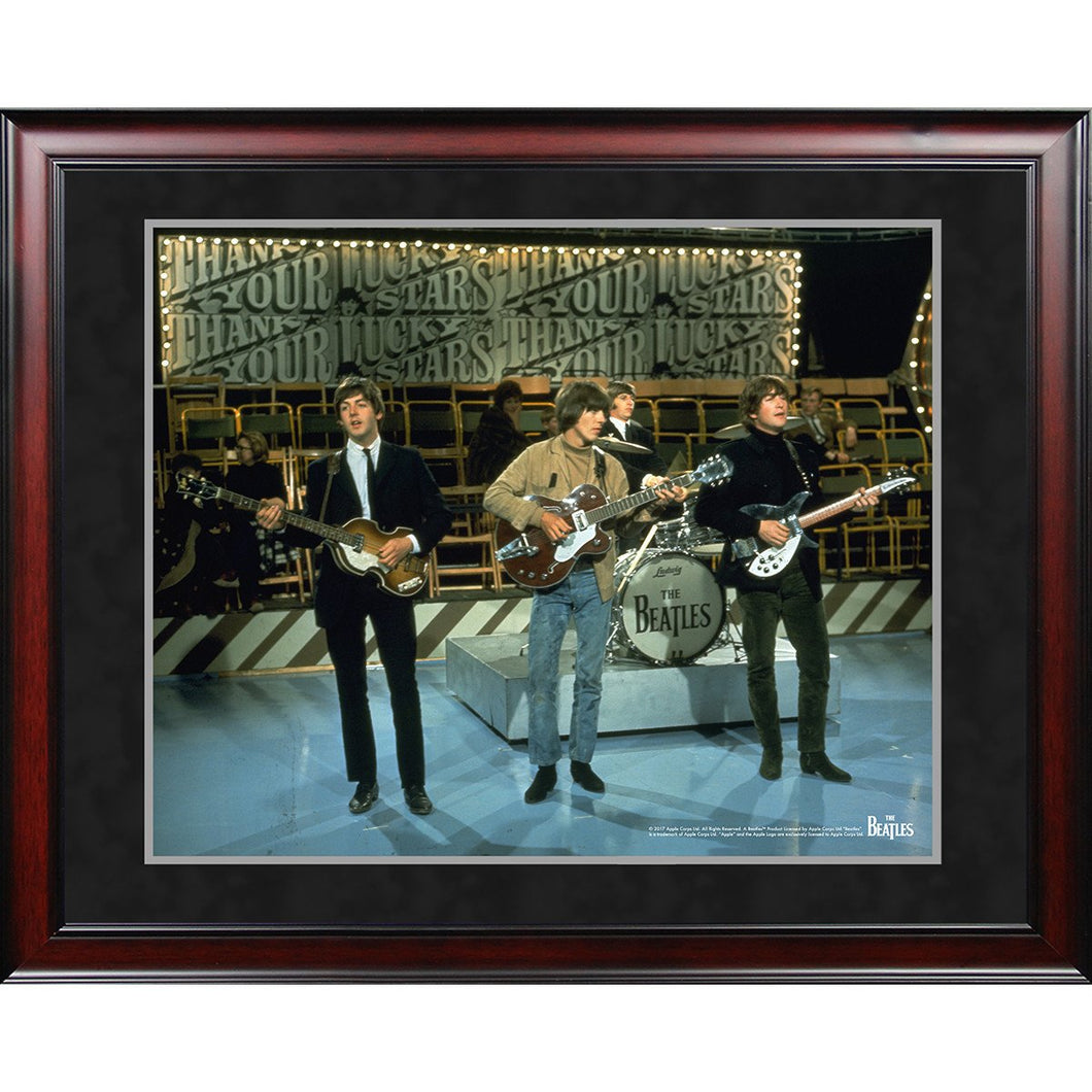 The Beatles '1965 On Stage Color Shot' 8x10 Framed Photo
