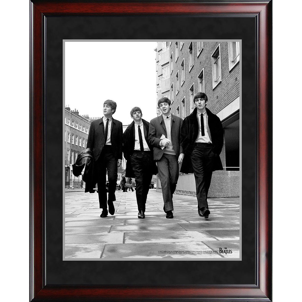 The Beatles '1963 Black and White Walking' 8x10 Framed Photo