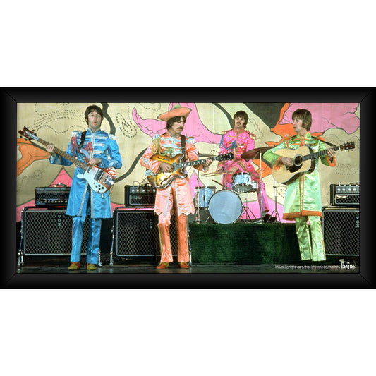 The Beatles 1967 'Sgt. Pepper Lonely Hearts Costumes' Framed Photo Print [10x20]