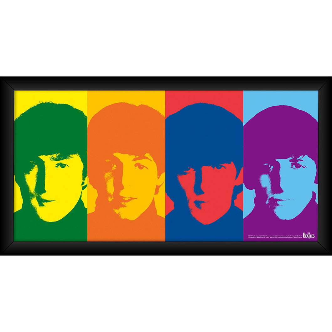 The Beatles 1964 'Color Head Shots' Framed Photo Print [10x20]
