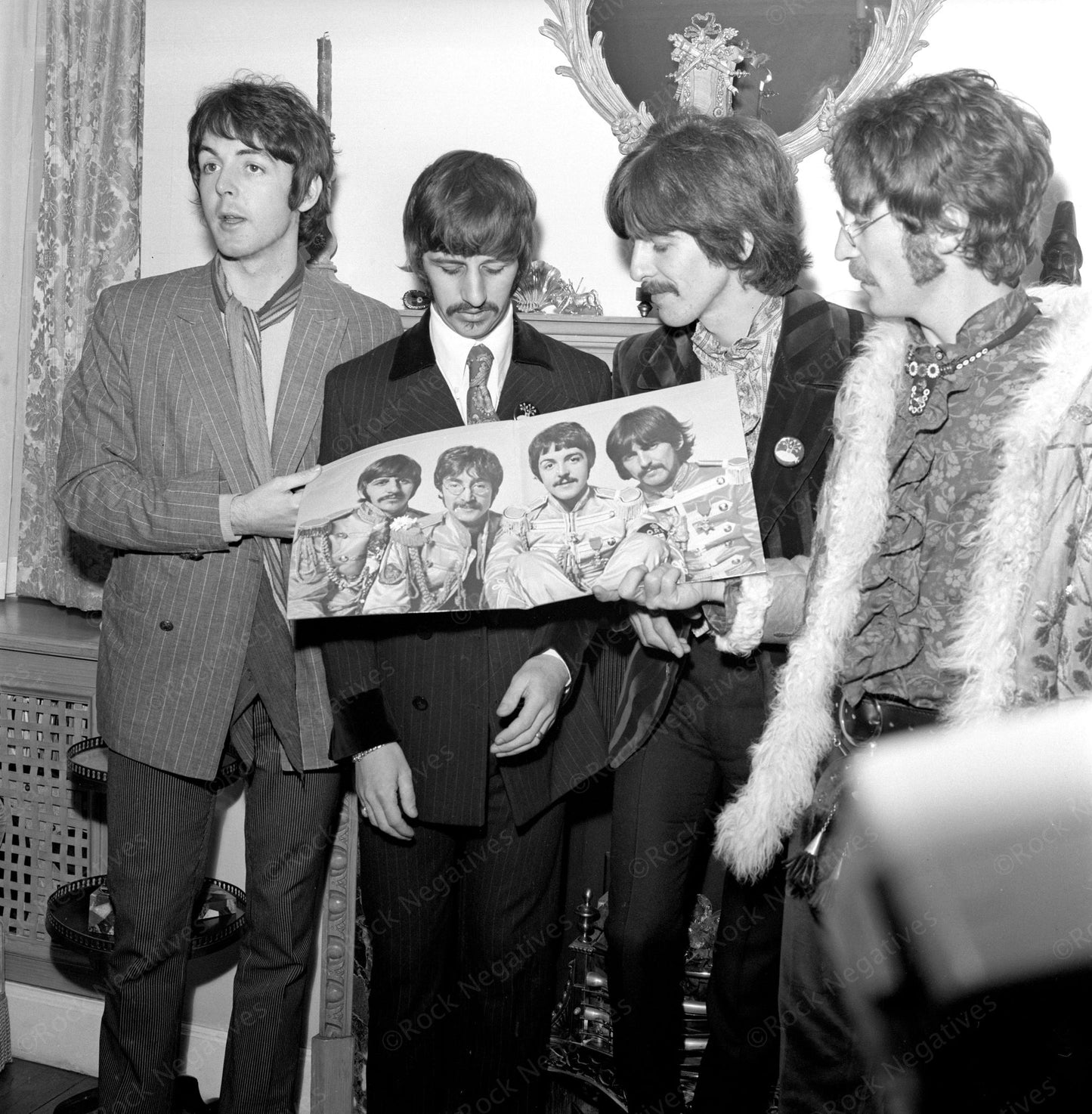 The Beatles with Sgt. Pepper Album Poster 1967 Photo Print