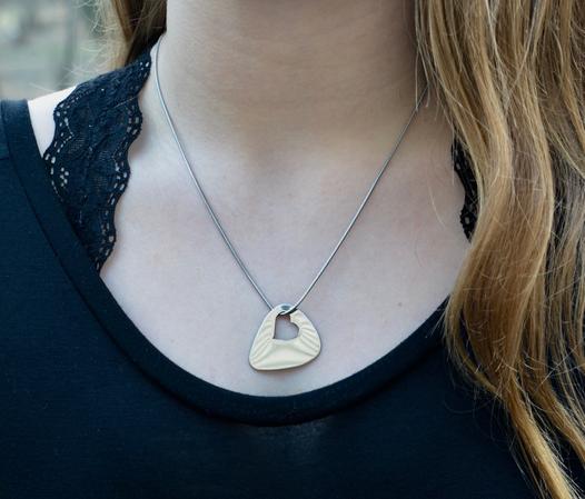 Handcrafted Stainless Steel Guitar Pick Heart Necklace