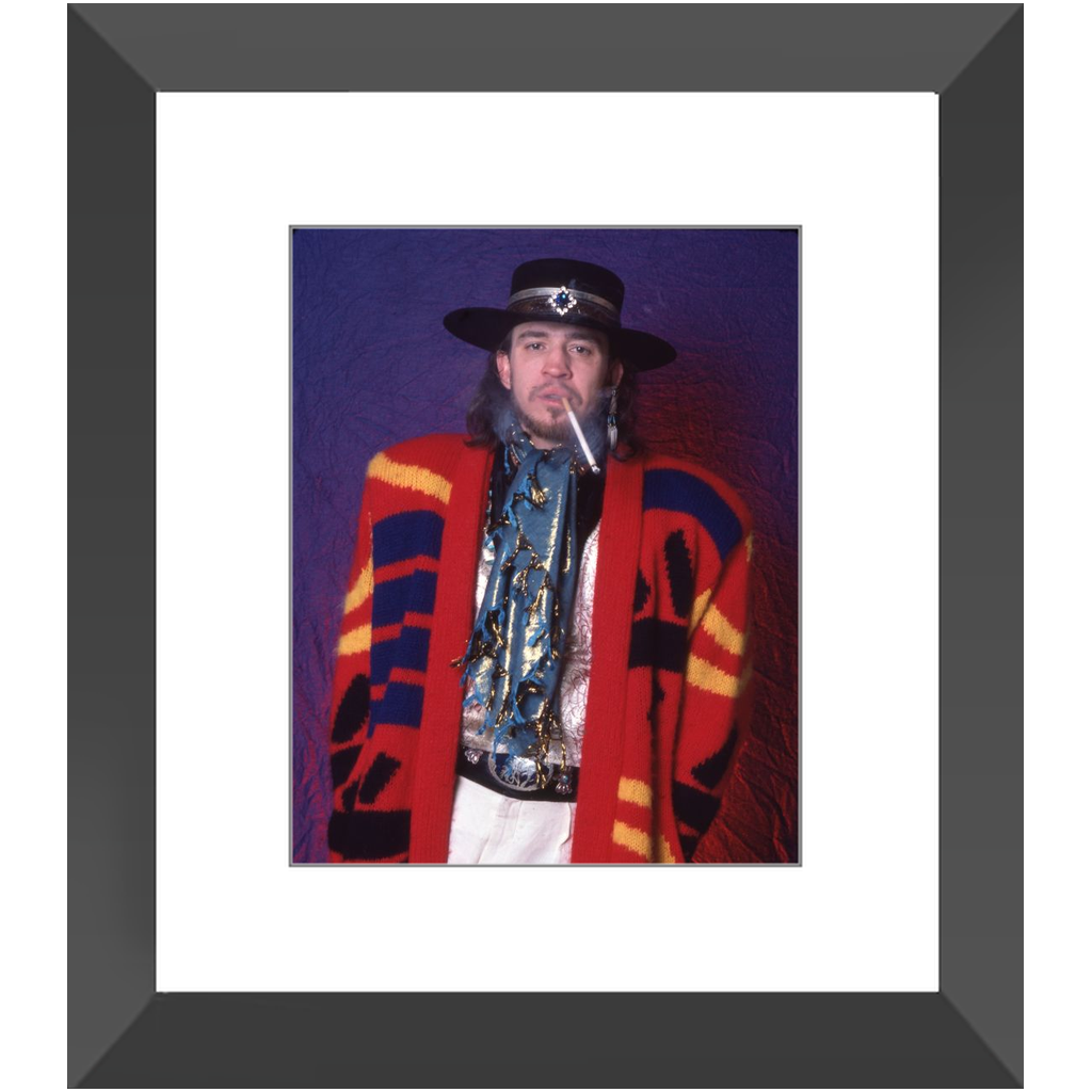 Stevie Ray Vaughan's Soulful Stare 1985 Photo Print