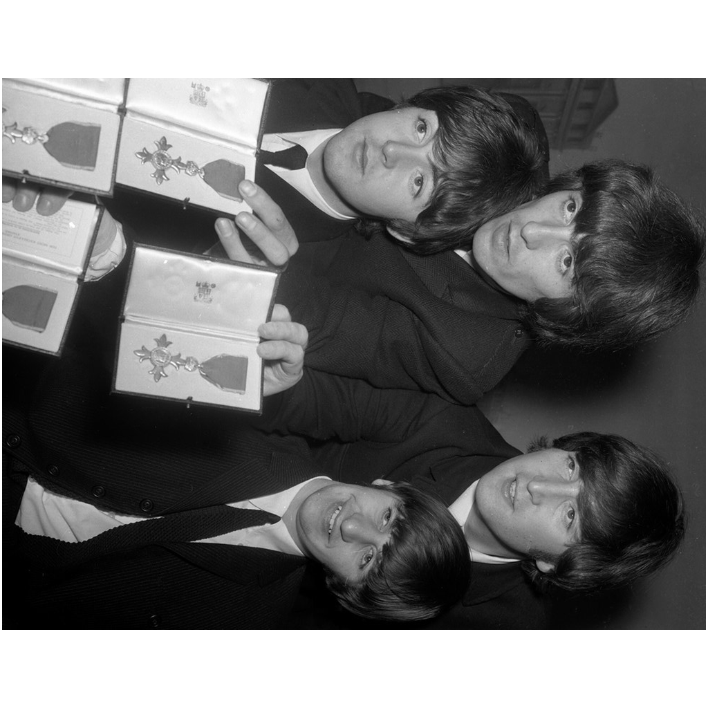 The Beatles Awarded Medals by Queen Elizabeth II 1965 Photo Print