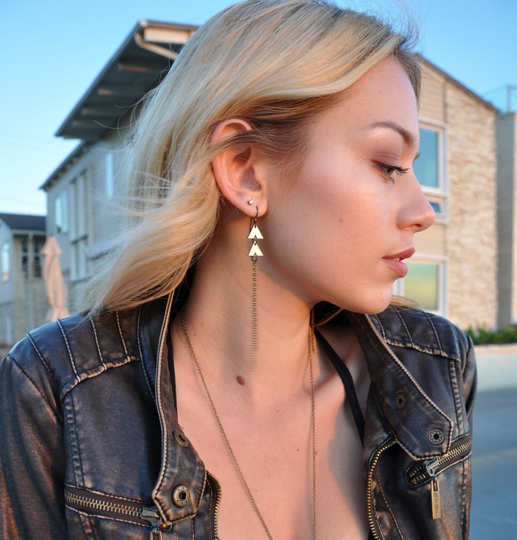 Fade Earrings Made From Bronze Drum Cymbals