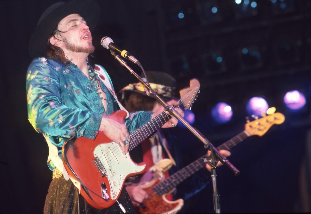 Stevie Ray Vaughan Rocking Out on Soul to Soul Tour 1985 Photo Print