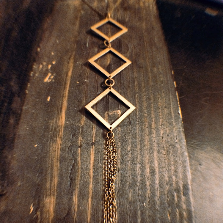 Tri-Tone Necklace Made From Bronze Drum Cymbal